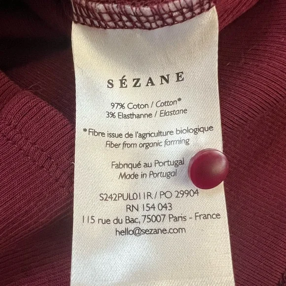 Sezane Felix turtleneck jumper burgundy size XS NWT - Picture 6 of 6